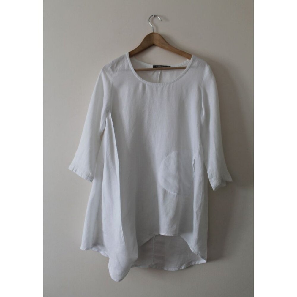 Alembika Linen Swing Tunic White Size 1/ US 6-8